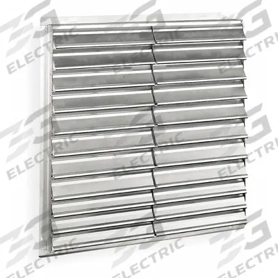 Dayton 51"H-W 5.75"L Aluminum Backdraft Damper: For 48 in Fan, Double Panel, 51 in H - Wall-Mount Backdraft Dampers