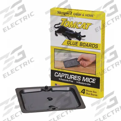 TOMCAT Glue Trap: Glue Trap, 1/4 in Overall Ht, 5 1/4 in Overall Wd, Plastic/Glue - Rodent Traps