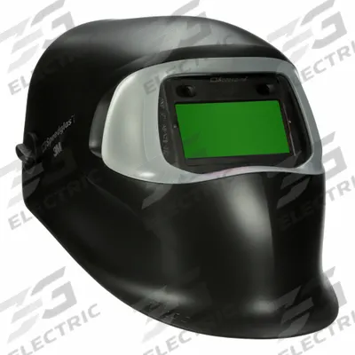 3M SPEEDGLAS Welding Helmet: Auto-Darkening, 2 Arc Sensors, Black, W8 to W12 - Auto-Darkening Welding Helmets - Solid Color