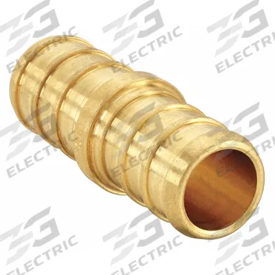 WATTS RADIANT Barbed Fitting Coupling: 5/8 in ID x 5/8 in ID Size, Barbed x Barbed, Brass - Crimp-On Brass Barbed Tube Fittings