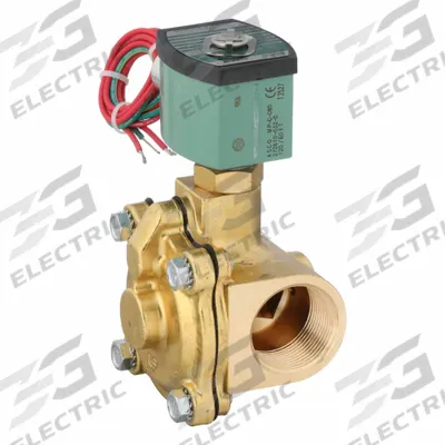 REDHAT Solenoid Valve: 2-Way, Normally Open, 1 1/4 in Pipe Size, 110V AC/120V AC - 2-Way/2-Position, Normally Open Solenoid Valves