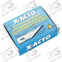 X-ACTO Replacement Blade: 1 7/8 in Blade Lg, 5/16 in Blade Wd, 43WA45/43WA46, Carbon Steel, 100 PK (MPN X602). Key specifications — attr307708: 43WA46; attr307711: Carbon Steel; attr307707: No; attr324888: X-ACTO.