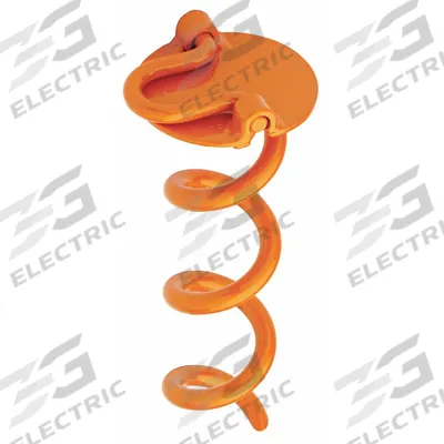 VORTEX Earth Anchor: Orange, Steel, 8 in Overall Lg - Earth Anchors