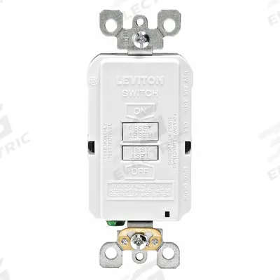 LEVITON Receptacle: White, 125V AC, 20 A, Manual Reset Type, 2 Pole - Blank Face GFCI Devices