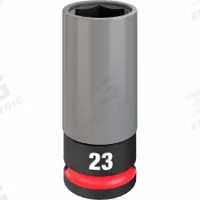 MILWAUKEE Lug Nut Wheel Socket: 1/2 in Drive Size, Metric, 23 mm Socket Size, 6-Point, Deep, Socket (MPN 49-66-7808). Key specifications — attr1215501: MILWAUKEE; attr1215515: Black Phosphate; attr1215518: 23 mm.
