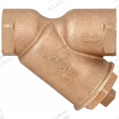APOLLO Y Strainer: 1 1/4 in, NPT, Mesh, 0.0469 in Screen Size, Bronze, PTFE - Bronze Y Strainers