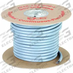 CHAINFLEX Control Cable: 14 AWG Conductor Size, 4 Conductors, PVC, Order by the Foot, Gray (MPN CF130US-25-04). Key specifications — Conductor Size: 14 AWG; Minimum Bend Radius Factor - Fixed: 5 x OD; Minimum Bend Radius Factor - Flexible: 7.5 x OD; Shielding: Unshielded; Brand: CHAINFLEX.
