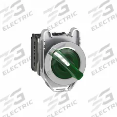 SCHNEIDER Selector Switch: 30 mm Panel Mounting Size, 2 Positions, Short Lever, 1NO/1NC, Metallic (MPN XB4FK123M5). Key specifications — AC Contact Rating: 3 A @ 240 V; Action: Maintained/Maintained; Cam: No Cam Included; DC Contact Rating: 0.55 A @ 125 V; Hazardous Location Specification: Not Rated; Operator Head Material: Plastic; Operator Head Type: Short-Handled Knob; Operator Illumination: Illuminated.