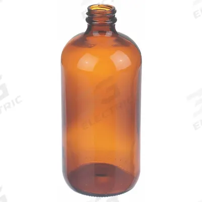 WHEATON Bottle: 500 mL, Amber, 28-400 mm, No Closure, No Closure - Amber Narrow Mouth Round Glass Lab Bottles