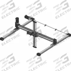 IGUS XY Gantry: 3 Axes, 800 mm X-Axis x 800 mm Y-Axis x 500 mm Z-Axis, 5 kg Max Payload, +/- 0.5 mm (MPN DLE-RG-0012-AC-800-800-500). Key specifications — Manufacturer Part Number: DLE-RG-0012-AC-800-800-500; Control System: IGUS D1 Dryve Motor Control; Positioning Accuracy: +/- 0.5 mm; Brand: IGUS.