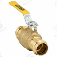 MILWAUKEE VALVE Manual Two-Way Ball Valve: 1 in, Brass, Straight, Press x Press, Full Port Ball Port (MPN BA-480B - 100). Key specifications — Brand: MILWAUKEE VALVE; Handle: Locking Lever.