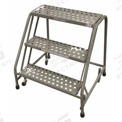 COTTERMAN Step Stool: 2.5 ft Overall Ht, 450 lb Load Cap, 3 Steps, Steel, 2.5 ft Standing Ht (MPN 1003N2630A6E10B3C1P6). Key specifications — attr1051722: Rolling Step Stool; attr1055542: Not Stackable; attr1051712: Replacement Foot Pads; attr1051697: COTTERMAN; attr1051699: (4) Swivel; attr1051702: Gray; attr1051707: Rubber; attr1051708: Slip-Resistant.