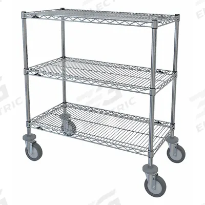 METRO Wire Shelving Unit: 36 in x 18 in x 39 7/8 in, Dry, Split Sleeve, 3 Shelves - Mobile Wire Shelving for Dry Use