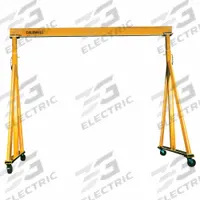 CALDWELL Portable Gantry Crane: Fixed Span, Adj Ht, 4,000 lb Load Capacity, Steel, 6.3 ft to 9 ft (MPN K90-2-9/20). Key specifications — Rotating Legs: Yes; Brand: CALDWELL; Height Adjustability: Adjustable Height; Mobility Under Load: Mobile.