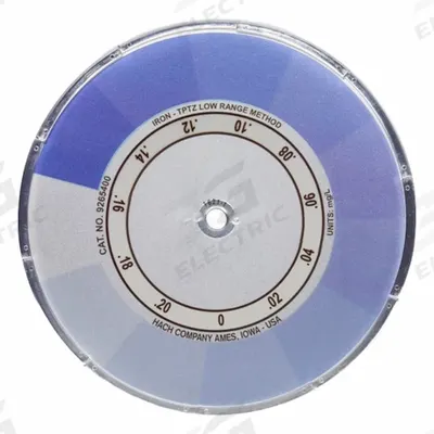 HACH Color Disc Iron: 9265400, Iron, 1/4 in Overall Ht, 4 in Overall Wd - Color Comparator Discs & Boxes