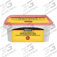 MINWAX Wood Filler: 8 oz Container Size, Tub, Natural, Wood Filler (MPN 448700000). Key specifications — Color: Natural; Finishing Features: Paintable; Brand: MINWAX.