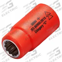 ITL Insulated Socket: 1/2 in Drive Size, 1/2 in Socket Size, 2 in Overall Lg, 12-Point, Std, Chrome (MPN 01590). Key specifications — attr1204321: Not Tether Capable; attr1204320: Chrome; attr1204316: ITL.