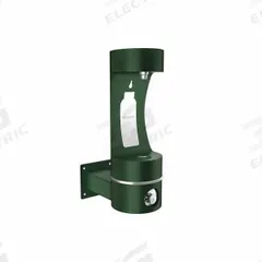 ELKAY Bottle Filler: On-Wall, 32 in Ht, 19 1/8 in Dp, 10 in Overall Wd, ADA Compliant, Green, Plain (MPN LK4405BFEVG). Key specifications — Housing Color: Green; Brand: ELKAY; Housing Material: Stainless Steel; Refrigeration: Non-Refrigerated.