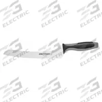 DEXTER RUSSELL Sandwhich Knife: Scalloped, 16 3/8 in Overall Lg, Steel Blade, Black/Gray Handle (MPN 29323). Key specifications — Sub-brand: V-Lo; Brand: DEXTER RUSSELL; Blade Material: Steel; Blade Type: Scalloped; Edge Style: Honed Edge; Handle Color: Black/Gray; Handle Material: Santoprene/Polypropylene; Knife Type: Offset Knife.