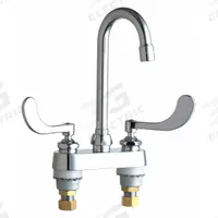 CHICAGO FAUCETS Gooseneck Bar Faucet: 895, Centerset, Deck, Cast Brass, 1.5 gpm Flow Rate, 2 Handles (MPN 895-317E35XKABCP). Key specifications — Brand: CHICAGO FAUCETS.