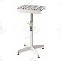 APPROVED VENDOR Material Support Table: 13 in Roller Wd, 26 1/2 in Overall Wd, 26 1/2 in Min. Ht (MPN HRT-10). Key specifications — Brand: APPROVED VENDOR; Stand Material: Steel; Color: White; Overall Length: 1 ft 5 in.