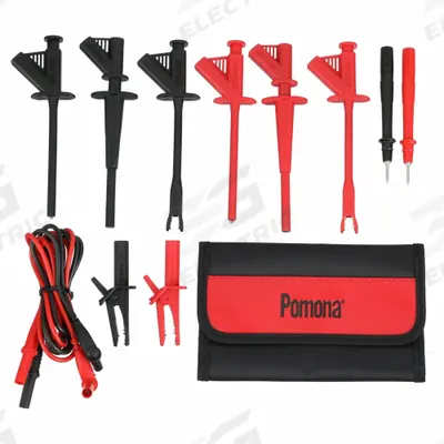 POMONA Test Lead Kit: CAT III 1000V, Std Probe, 1,000 V Max Volt, 10 A Max Current - Test Lead Kits