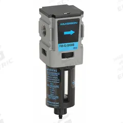 WILKERSON Compressed Air Filter: Particulate, 1/4 in NPT, 5 micron, 42 cfm, 150 psi Max Op Pressure (MPN F08-02-SK00B). Key specifications — attr110055: F08; attr110008: WILKERSON.