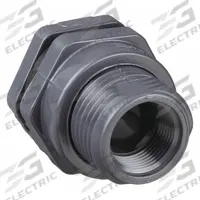 HAYWARD Bulkhead Tank Fitting: PVC Body, 1/2 in Female NPT Threaded Inside, FKM Gasket (MPN BFAS1005TFS). Key specifications — Fitting Material: PVC; Brand: HAYWARD.