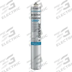 PENTAIR/EVERPURE Quick-Connect Water Filter: 0.5 micron, 1.7 gpm, 20 3/4 in Overall Ht (MPN EV961222-75). Key specifications — Filter Media: Agion; Brand: PENTAIR/EVERPURE; Reduces: Bacteria.