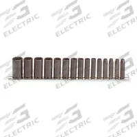 PROTO Impact Socket Set: 3/8 in Drive Size, Small Set (0-50 pieces) Set Size, 15 Pieces, Black Oxide (MPN J72116). Key specifications — attr1204251: PROTO; attr1215453: 3/8 in; attr1215454: 1/4 in to 1 in.
