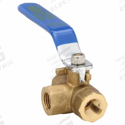 APPROVED VENDOR Manual Three-Way Ball Valve: 1/4 in, Brass, FNPT x FNPT x FNPT - T-Port Brass Ball Valves