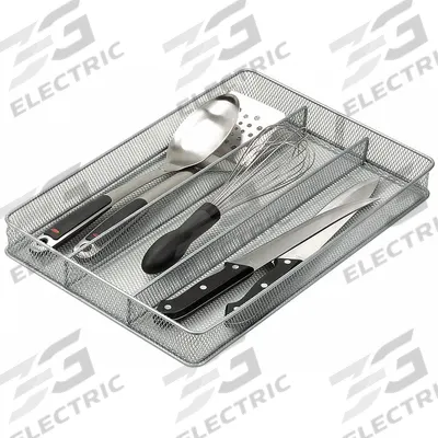 HONEY-CAN-DO Cutlery Tray: 3 Compartments, 16 in Overall Lg, 11 in Overall Wd - Drawer Organizers