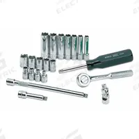 SK PROFESSIONAL TOOLS Socket Wrench Set: 1/4 in Drive, 21 Piece, 6-Point, Metric, 4 mm to 12 mm (MPN 89009). Key specifications — attr1224269: 1/4 in; attr1204638: Drive Tools Included; attr1204650: 4 mm to 12 mm; attr1204658: 4.5 in Fixed, Round Head Ratchet; attr1204673: Socket Bits Not Included; attr1204681: Wrenches Not Included; attr1204688: SK PROFESSIONAL TOOLS; attr1224230: Friction.