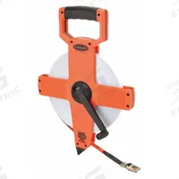 KESON Long Tape Measure: Manual, OTR-10-200, SAE/Engineers Scale, 200 ft, 1/100 ft, Plastic, Manual. Key specifications — attr939846: OTR-10-200; attr939849: Fiberglass; attr939859: Nonmagnetic Single Hook; attr939850: Single-Sided; attr939855: 1/100 ft; attr944023: Hook End; attr940484: KESON; attr985224: Plastic.