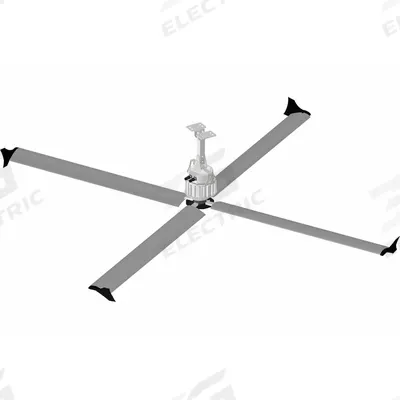 SKYBLADE Ceiling Fan: 29,942 cfm Airflow, 7 ft Blade Dia, Variable Speeds, 230V AC - Industrial HVLS Ceiling Fans