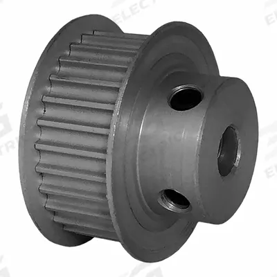 Dayton Timing Pulley: Curvilinear, Fixed, For 9 mm Belt Wd, 28 Teeth, 3 mm Pitch - HTD Section Fixed-Bore Timing Pulleys with Hub