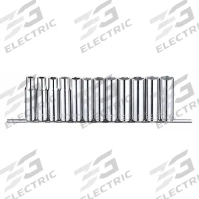 WESTWARD Socket Set: 1/2 in Drive, 12 Piece, 6-Point, Metric - SAE & Metric Socket Sets