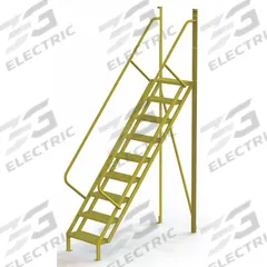 TRI-ARC Configurable Platform Ladder: 11 ft Overall Ht, 30 in Overall Wd, 20 in Overall Dp, Steel (MPN UCL5009246). Key specifications — Material: Steel; Color: Yellow; Brand: TRI-ARC.