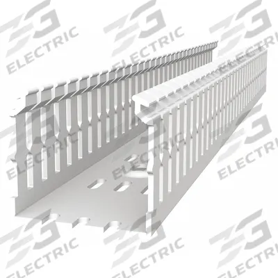 THOMAS & BETTS Wiring Duct: 2 in Nom Wd, 3.5 in Slot Ht, 4 in Nom Ht, 0.2 in Slot Wd, PVC - Screw-Mount Slotted Wiring Ducts & Snap-On Covers