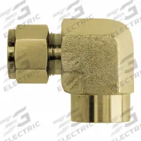 BRENNAN INDUSTRIES Compression Fitting Elbow: 3/8 in OD x 3/8 in Pipe Size, Tube x FNPT, Brass (MPN N2502-06-06-B). Key specifications — Compatible Fitting Brands: Swagelok; Brand: BRENNAN INDUSTRIES; Series: N2502.