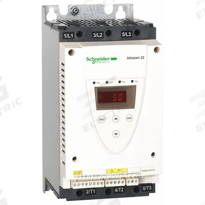 SCHNEIDER Soft Start: 230-600V AC, 47 A Output Current, With Bypass, IP00, 60/50 Hz - Schneider Altistart ATS 22