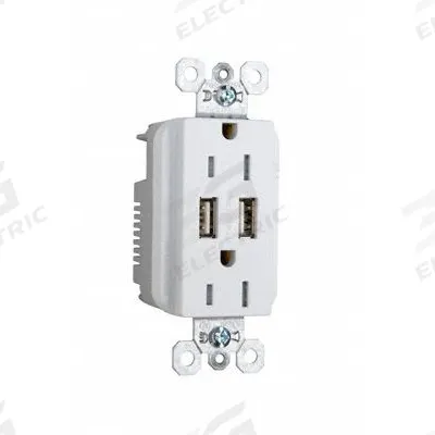 LEGRAND Receptacle: Duplex, 5-15R, 2 USB Ports, USB Type A, White, 125V AC - Weather-Resistant Receptacles with USB Chargers