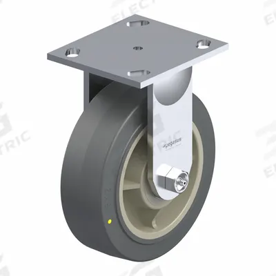 BLICKLE Plate Caster: Corrosion-Resistant/Debris-Resistant/Maint Free/Quiet-Roll, Rigid - ESD Conductive Plate Casters