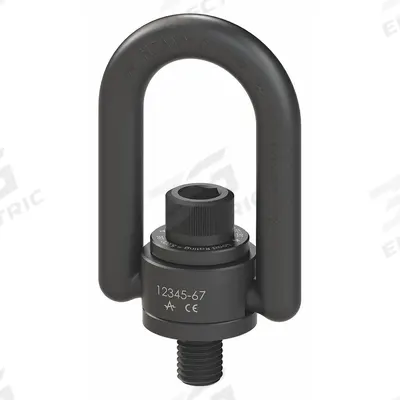 ADB HOIST RINGS Hoist Ring: Pivot/Swivel, Black Oxide-Coated Steel, 1"-8 - High-Strength Forged Pivot & Rotate Hoist RIngs