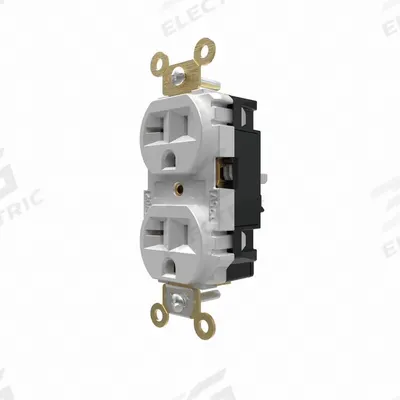 HUBBELL Receptacle: Duplex, 5-20, White, 125V AC, 20 A, 2 Pole / 3 Wire (MPN HBL5362STW) - General Purpose Receptacles