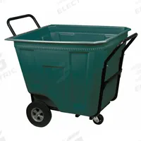 AKRO-MILS Cube Truck: 12 cu ft, 450 lb, 47 in L x 30 1/2 in W x 39 1/2 in H, Green, No Lid/Cover (MPN 76590GREEN). Key specifications — Manufacturer Part Number: 76590GREEN; Brand: AKRO-MILS; Caster/Wheel Configuration: (1) Swivel; Color: Green.