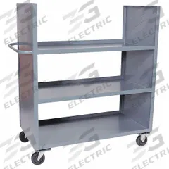 JAMCO Stock Truck: 3,000 lb, 4-Sided Lipped Lip, 24 in L x 36 in W x 57 in H Overall Dim., 3 Shelves (MPN DC236P600GP). Key specifications — Shelf Adjustability: Fixed; Brand: JAMCO; Color: Gray; Caster/Wheel Configuration: (2) Rigid.