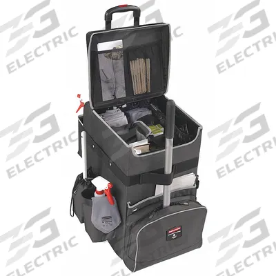 RUBBERMAID COMMERCIAL PRODUCTS Housekeeping Cart: Black, 25 in Overall Ht - Housekeeping Caddies