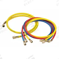 YELLOW JACKET Hose Set: 5 ft Lg, 45° Angle, Yellow, Rubber, 4 Hoses (MPN 21990). Key specifications — Brand: YELLOW JACKET.