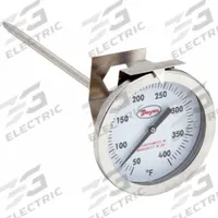 DWYER Clip On Dial Thermometer: 50°F to 400°F, +/- 2% Accuracy, 5 in Stem Lg, Fahrenheit (MPN CBT1750121). Key specifications — Accuracy: +/- 2%; Brand: DWYER; Temperature Units: Fahrenheit.